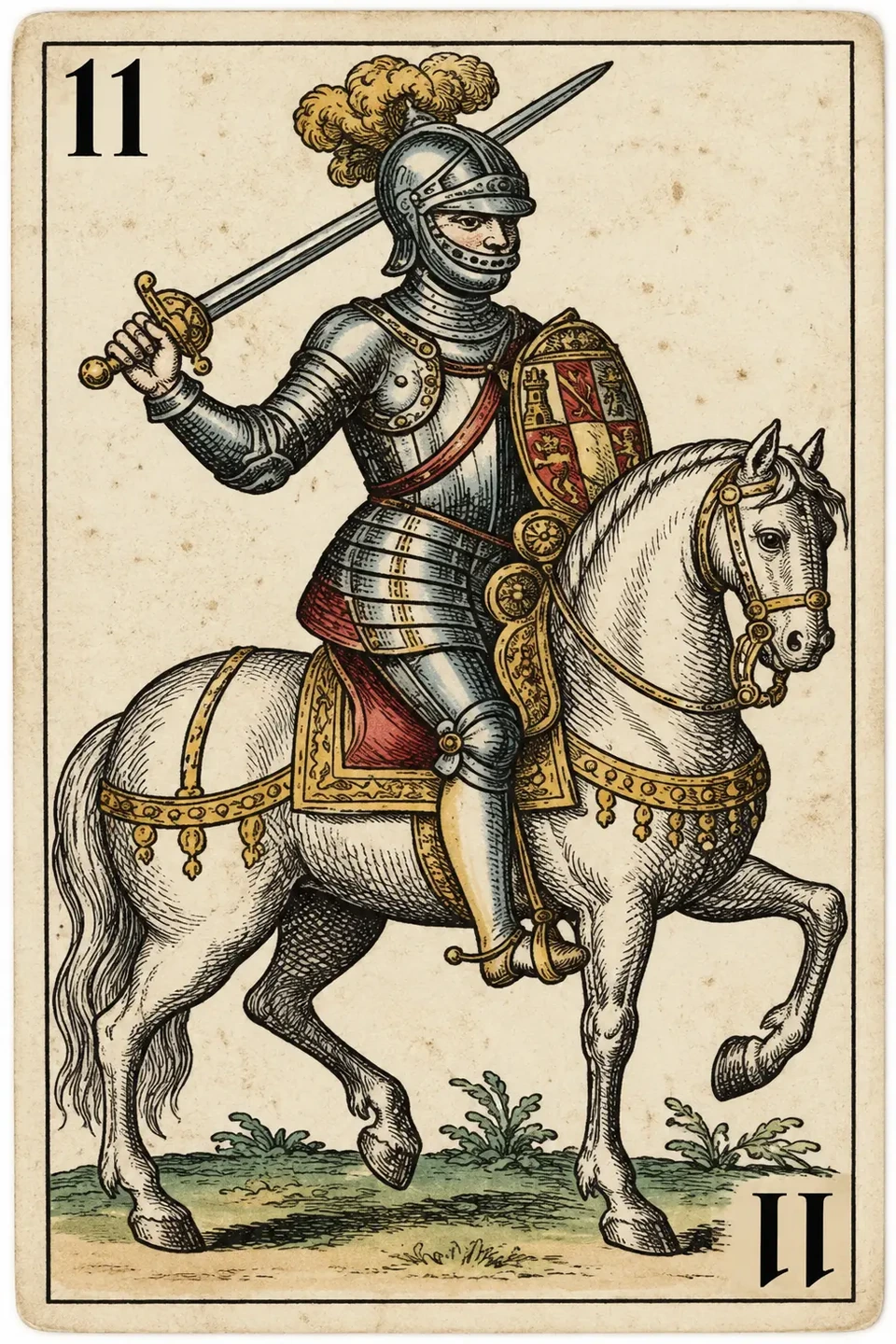 Caballo de Espadas de una baraja de Lascuarenta.es
