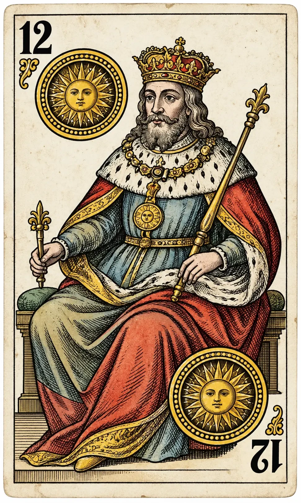 Rey de Oros de una baraja de Lascuarenta.es